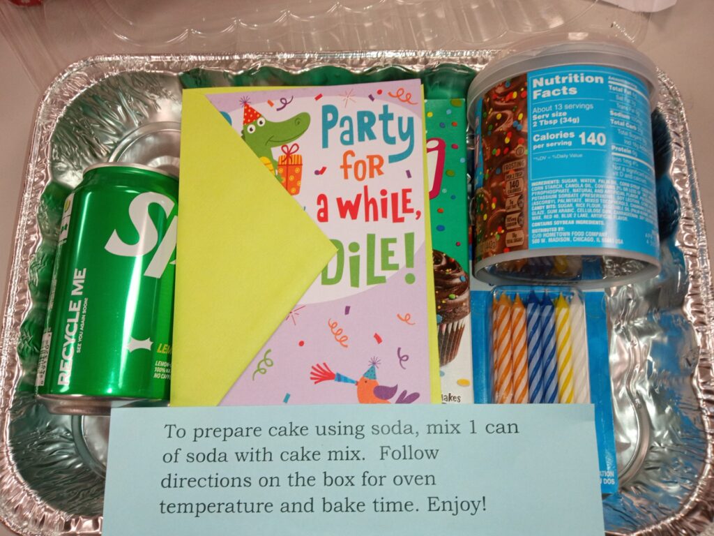 A birthday kit that students put together for this year’s week of service. Photos courtesy of Bridget Schaeffer.