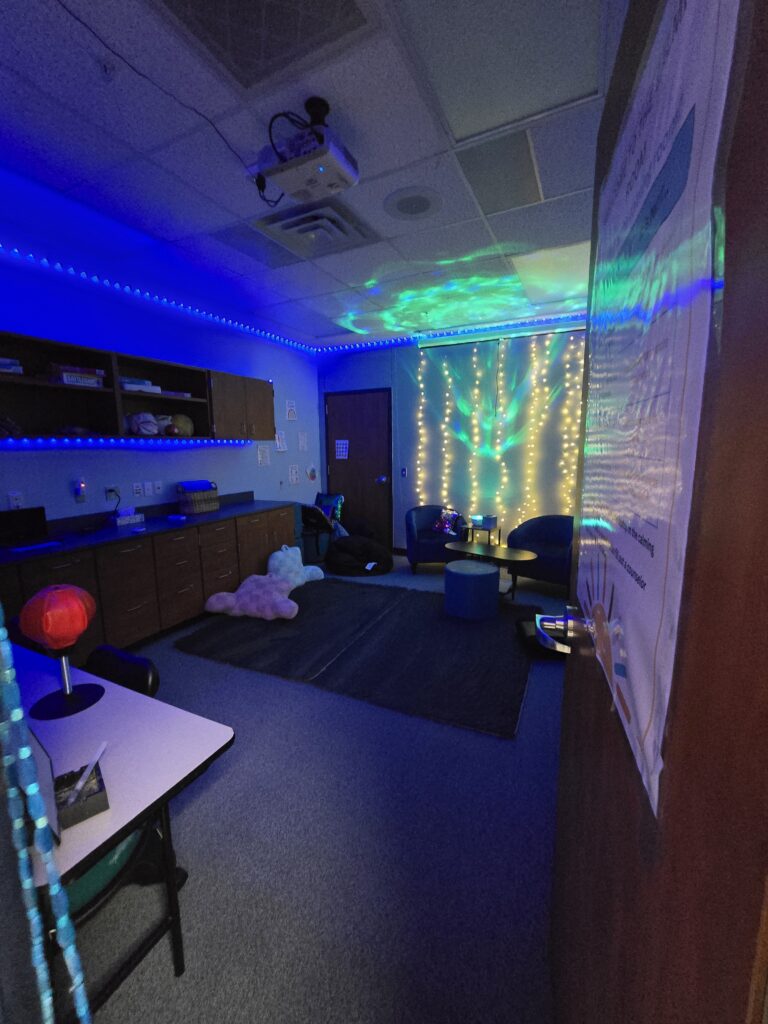 The finished room is decorated and ready to use.