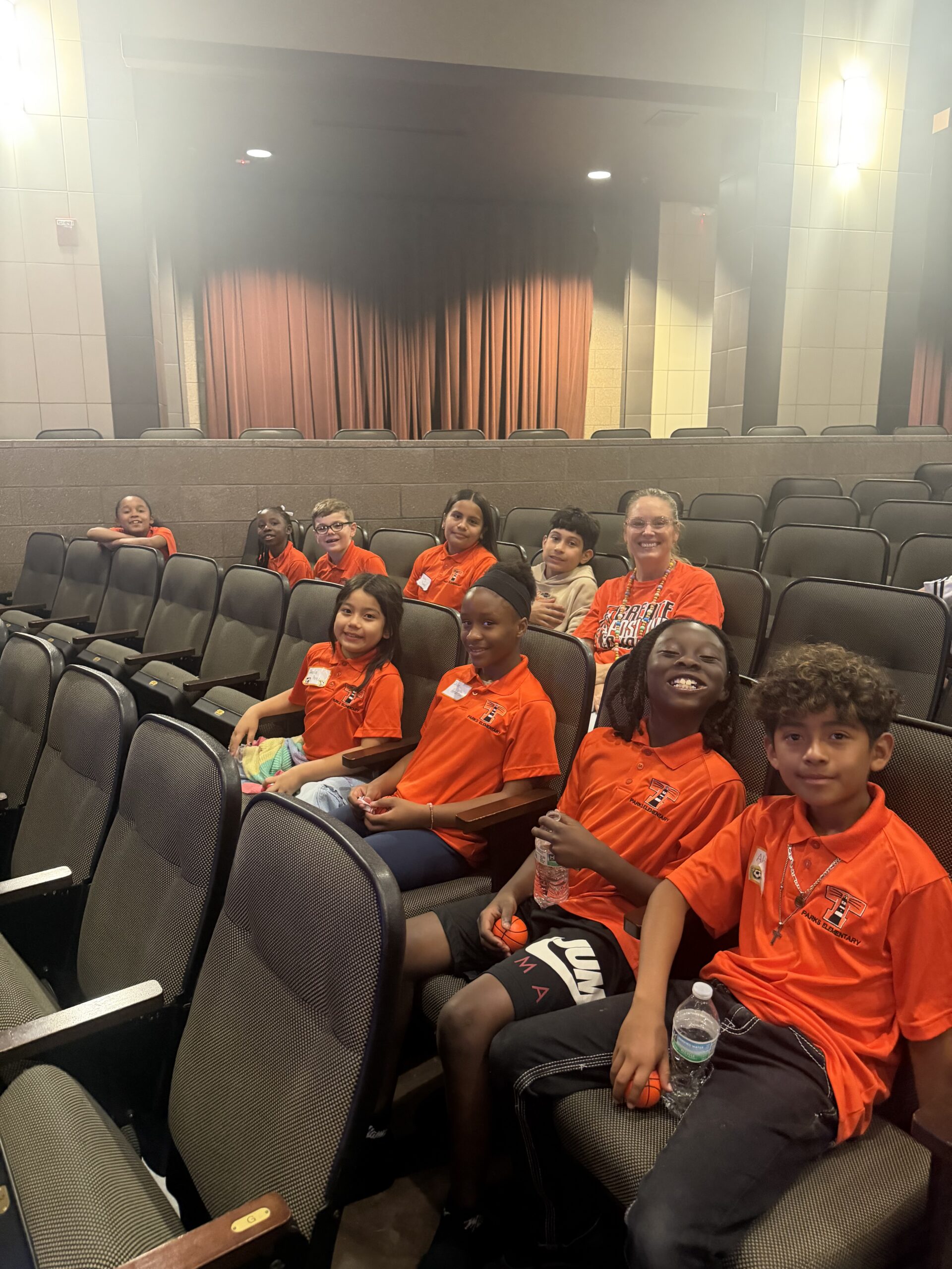 Students from Parks Elementary School in Texarkana, TX, and their adviser attend Leadership Day. Photo courtesy of Griffin White